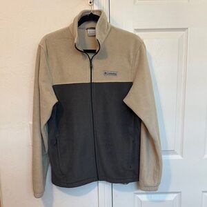 Columbia Men's Two-Tone Fleece Jacket - Grey and Tan